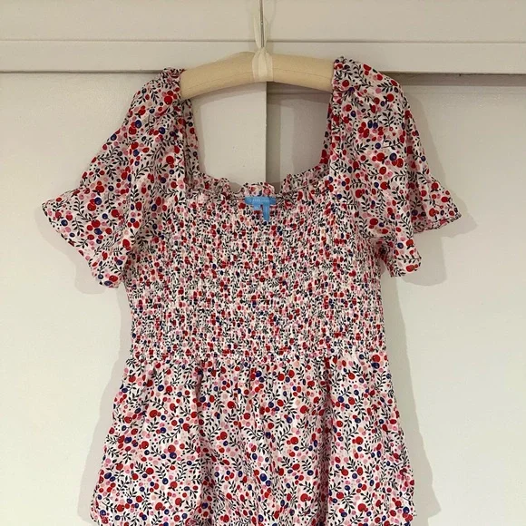 Draper James Women’s Deana Tiered Smocked Dress in Berry Print (Size XL) - Picture 3 of 4